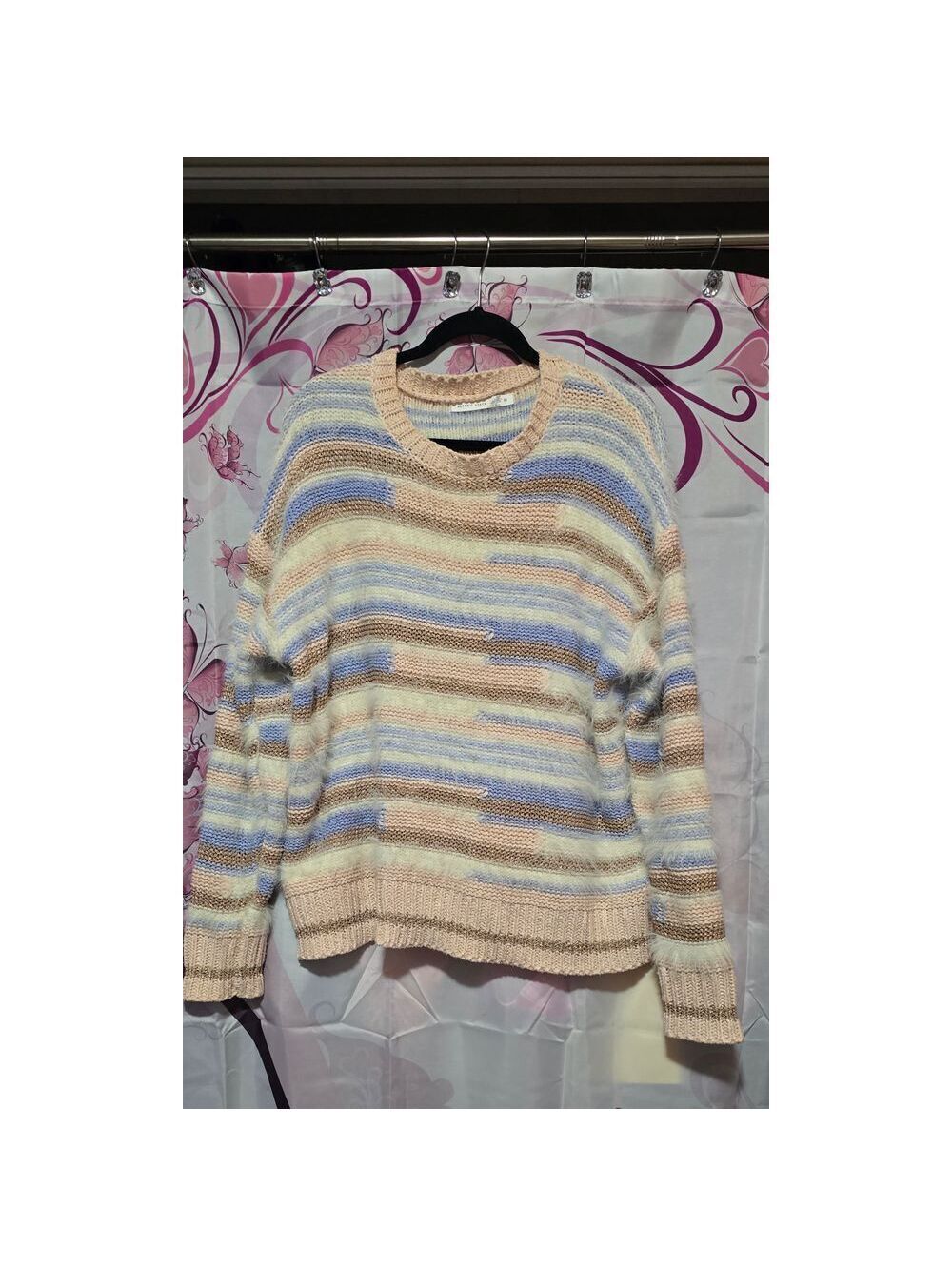 Altar'd State Womens Medium Multicolor Fluffy Oversized Sweater